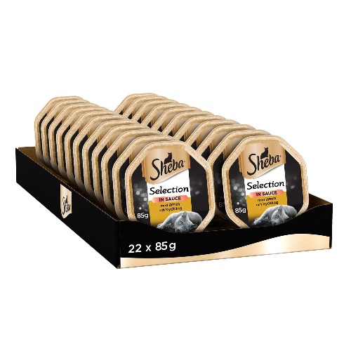 Sheba Selection Våtfoder med Kycklingfilé & Tonfisk för katter 22 * 85g