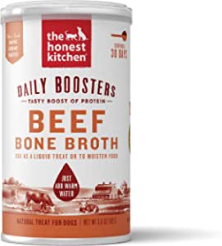 The Honest Kitchen Daily Boosts: Instant Beef Bone Broth Liquid Treat with Turmeric for Dogs and Cats, 3.6oz - Pumpkin 3.6 Ounce (Pack of 1)