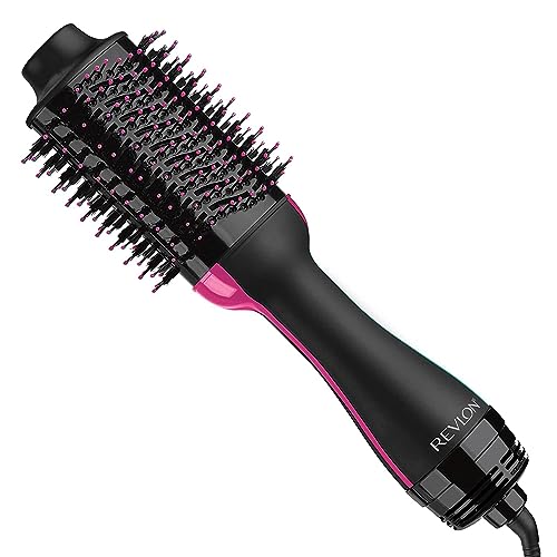 REVLON One Step Volumizer Hair Dryer and Styler | Less Frizz, More Shine, and Less Heat Damage for Fast and Easy Salon-Style Blowouts, for all Hair Types and Lengths (Black) - Black - 1 Count (Pack of 1)