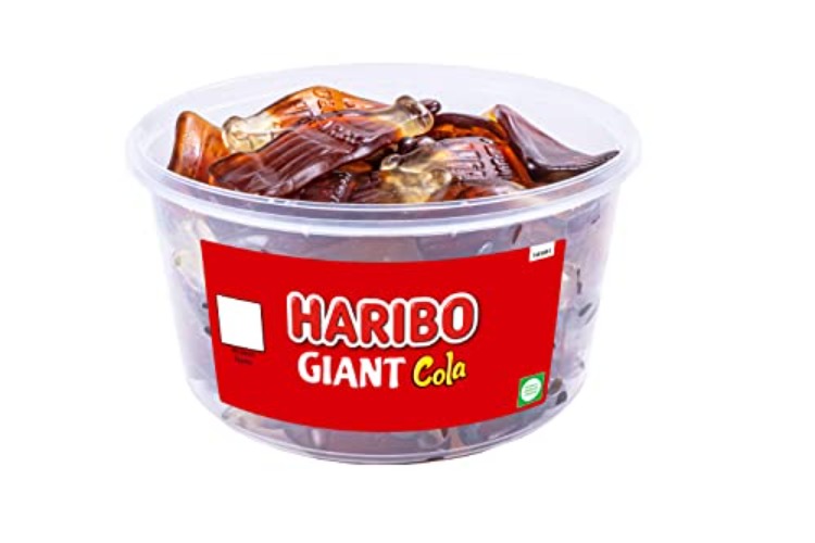 HARIBO Giant Happy Cola x 40 Pieces Sweets Tub (720g) - Round Tub
