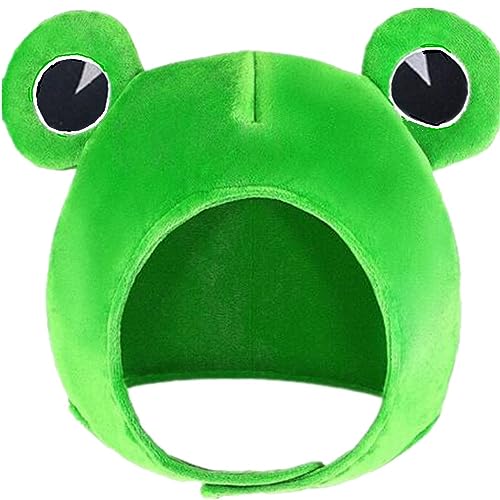 TRIXES Frog Hat with Large Novelty Eyes - Novelty Fancy Dress Costume - Velcro Plush Headpiece - Dress Up Costume Accessories