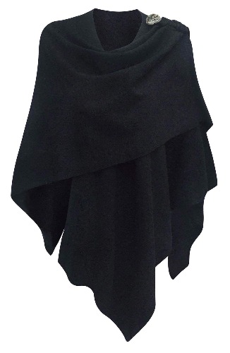 Femmes Poncho Châle Wrap Finement drapé tricoté Cape Cardigan écharpe croisée devant pour temps froid/endroits climatisés