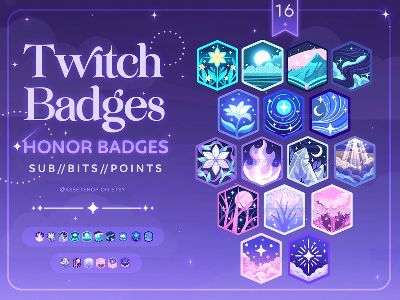 Honor Medals Twitch Sub Badges | Twitch Sub Badges | Bit Badges | Flower Badges | Discord | Channel Points | Nature Badges | Pastel Badges