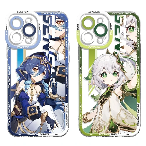 Etui na telefon Genshin etui na iPhone 15 14 13 12 11 Pro Max Mini X XS Max XR SE 7 8 Plus etui Anime Funda na iPhone 11 - AliExpress 