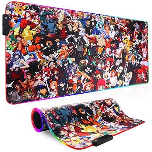 Levomat RGB Mouse pad Led Gaming Mouse Pad, Large glowing Mouse Pad with RGB light, Colorful Soft mouse Mat for Mice Computer Keyboard with Anti Slip Rubber Base Waterproof mice mat (9040 dajihe) - 9040 dajihe