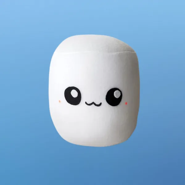 Kawaii Marshmallow Plush, Large Cute Food Pillow, Play Food Toy, Handmade, 8"×10"