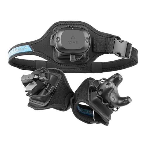 Rebuff Reality TrackStrap Plus - VIVE Tracker 3.0 / VIVE Tracker Full Body Tracking - 10+ hrs 6,000mAh Battery - Adjustable Comfortable Foot Straps and Waist Belt - Popular in VRChat - Motion Capture