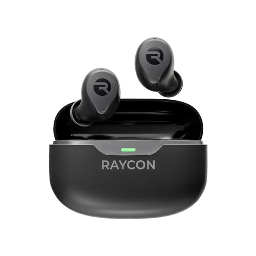 Raycon The Everyday Bluetooth Wireless Earbuds - True Wireless in-Ear Bluetooth Headset with 32 Hours Playtime, Multpoint Technology, Extreme Comfort, and Active Noise Cancellation (Carbon Black) - 2024 - Carbon Black