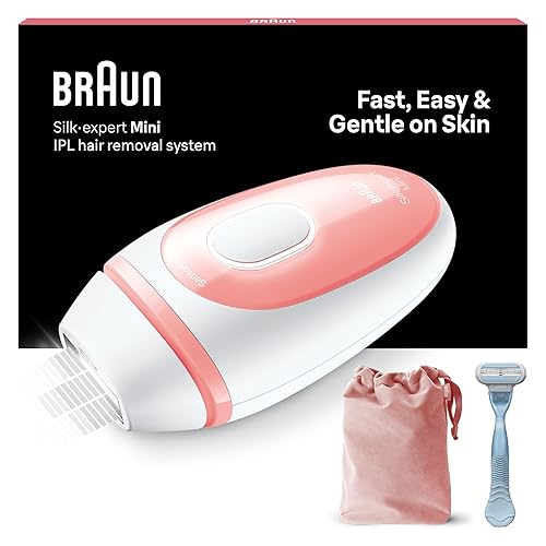 Braun IPL Silk·Expert Mini PL1014 Latest Generation IPL For Women, At-home Hair Removal Device, White/Pink, With Travel Pouch, Compact Size For On-The-Go, Easy, Safe And Efficient - PL1014
