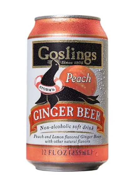 Goslings Peach Ginger Beer (Pack of 3) Non Alcoholic Cans of 12 fl oz Each | Stormy Peach Flavored Ginger Beer For Moscow Mule And Mixers For Alcoholic Drinks (3 Individual Cans)