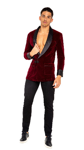 Roma Playboy Smoke Lounge Gent Costume - Small / Burgundy