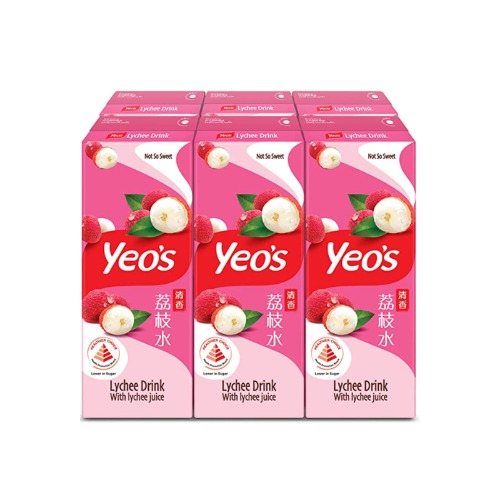 Yeo's Lychee Drink 6 Tetrapacks, 1500 ml