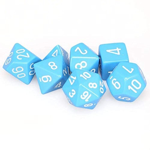 Chessex CHX 25416 Opaque Polyhedral Light Blue/white 7-Die Set