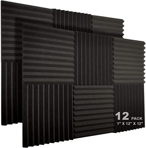 Amazon.com: JBER 12 Pack Acoustic Foam Panels, 1" X 12" X 12" Studio Soundproofing Wedges Fire Resistant Sound Proof Padding Acoustic Treatment Foam (Black) : Everything Else