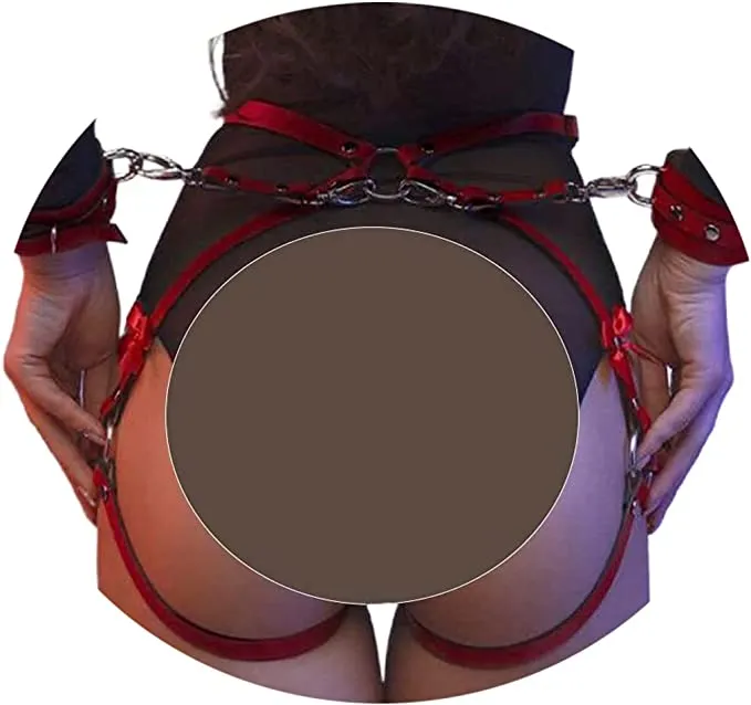 Amazon.com: Salliy Punk Waist Chain Red Leather Belly Body Chain Thigh Harness Belt Rave Body Accessories Jewelry for Women and Girls : Clothing, Shoes & Jewelry