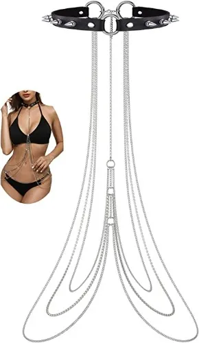 Amazon.com: Women's Body Chains Sexy Layered Rhinestone Body Chain Crystal Waist Chain Body Jewelry for Women Festival Rave Party Accessories (Gothic) : Clothing, Shoes & Jewelry