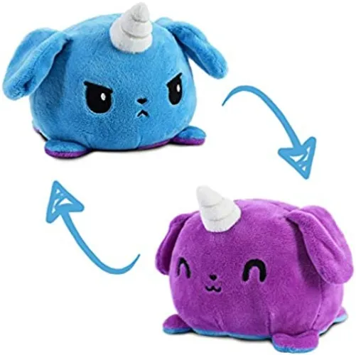 Amazon.com: TeeTurtle | The Original Reversible Puppicorn Plushie | Purple and Blue | Patented Design Show Your Mood Without Saying a Word!