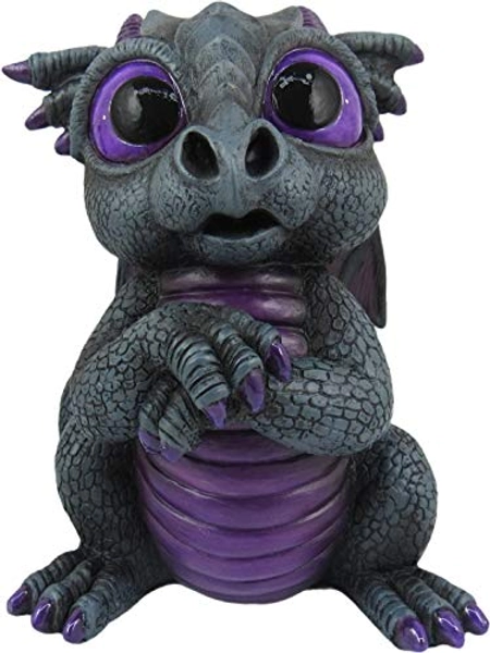 World of Wonders Grave Yard Series Dreamland Dragons | Collectible Dragon Figurine with Birth Certificate | Fantasy Home Decor Accent | 6inch Dragon Statue - Onyx