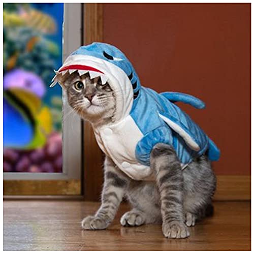 NACOCO Dog Shark Costume Cute Pet Clothes Halloween Holiday Coat Hoodie for Cats and Dogs(S) - X-Large