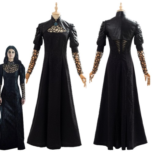 Yennefer Party Black Long Dress Cosplay Costume