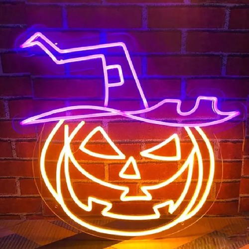 Halloween Pumpkin Neon LED Light Sign - Multi