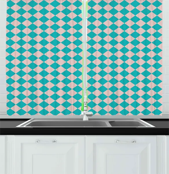 Ambesonne Geometrical Kitchen Curtains