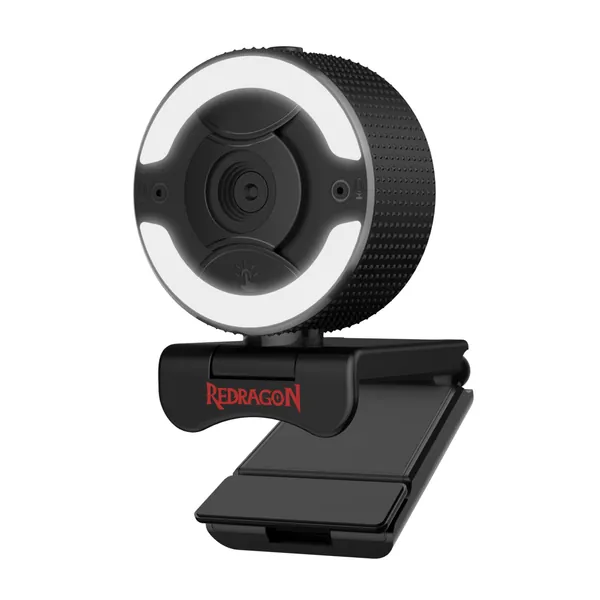 Redragon GW910 1080P PC Webcam w/Dual Microphone, Adjustable Ring Light, Digital Zoom & Privacy Cover- 2.0 USB Computer Web Camera - 30 FPS for Online Courses, Video Conferencing, Streaming - GW910
