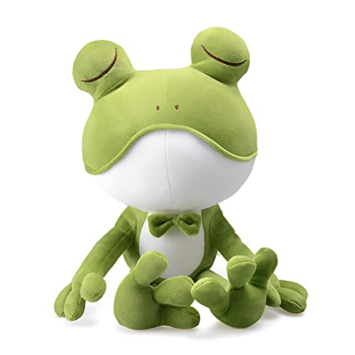 XIOU Teal Frog Plush Stuffed Animal - Cute Frog Plush Pillow, Kawaii Frog Plushies Hugging Plushie Squishy Pillow Toy Gifts for Kids (15 inch) - 15 inch