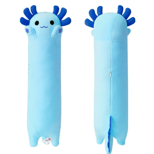 PEACH CAT Blue Long Axolotl Plush Pillow Toy Cute Axolotl Stuffed Animal for Girls and Boys 20" - Blue a 20 inch