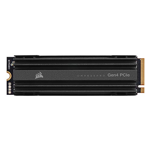 Corsair MP600 PRO 2TB M.2 NVMe PCIe x4 Gen4 SSD (Up to 7,000MB/sec Sequential Read & 6,550MB/sec Sequential Write Speeds, High-Speed Interface, 3D TLC NAND, Built-in Heatspreader) Black - 2TB
