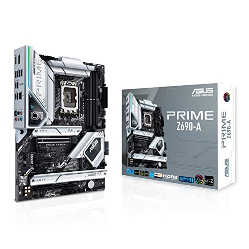 ASUS Prime Z690-A LGA 1700(Intel 12th) ATX Motherboard (16+1 DrMOS,PCIe 5.0,DDR5,4X M.2, Intel 2.5 Gb LAN,USB 3.2 Gen 2 Front Panel Type-C,Thunderbolt™ 4,Aura Sync RGB Lighting) - Prime Z690-A LGA 1700