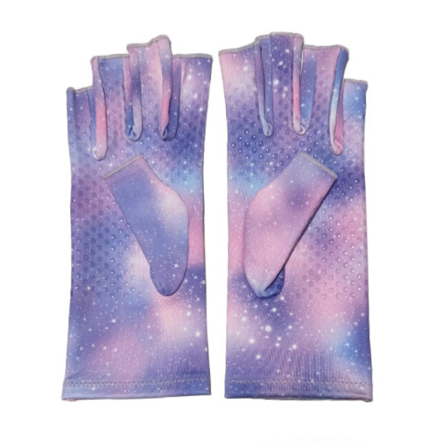 Pastel Galaxy Compression Gloves with grips - S/M