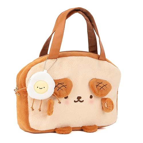 GeekShare Toast Plush Bag with A Shoulder Strap, Crossbody Tote Bag Compatible with Nintendo Switch/OLED and Other Accessories