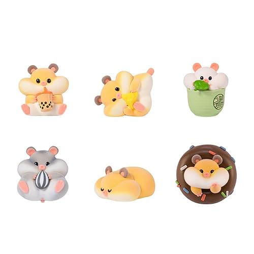 maidimiao Flocking Rich Hamster Daily Life 1PC Cute Blind Box Bags Figures Collectible Toys Birthday Gifts - Single box - Daily Life