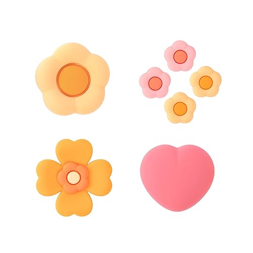 GeekShare Cross D-Pad Button Caps Thumb Grips Set,Silicone ABXY Key Buttons Sticker Compatible with Nintendo Switch/OLED Joy-Con (Pink & Yellow)