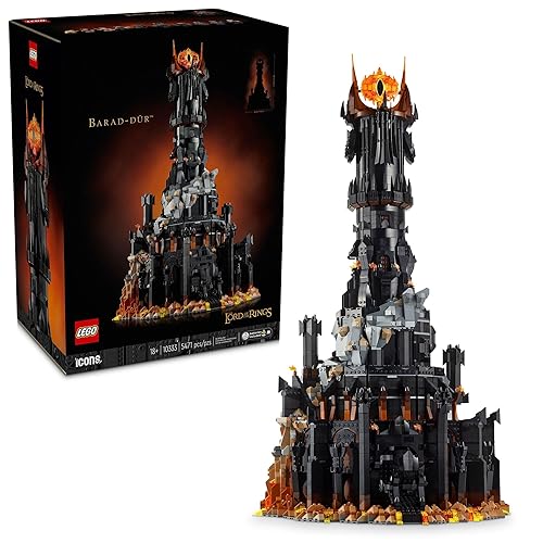 LEGO Icons Lord of The Rings Barad-dûr Building Set for Adults - Lord of The Rings Collectible for Fans - Includes 6 Minifigures - Gift for Men and Women - 10333