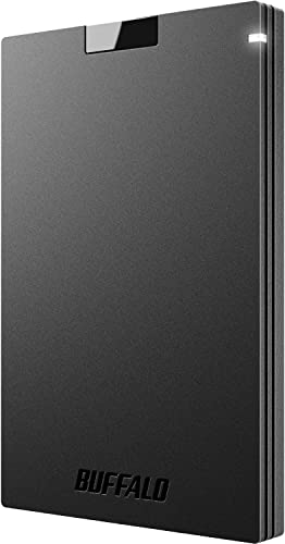 BUFFALO External SSD 500GB - Compatible with PS4 / PS5 / Windows/Mac - USB-C - USB-A - USB 3.2 - External Solid State Drive - ‎SSD-PG500U3B - 500 GB - Buffalo SSD-PG Portable SSD Drive - SSD