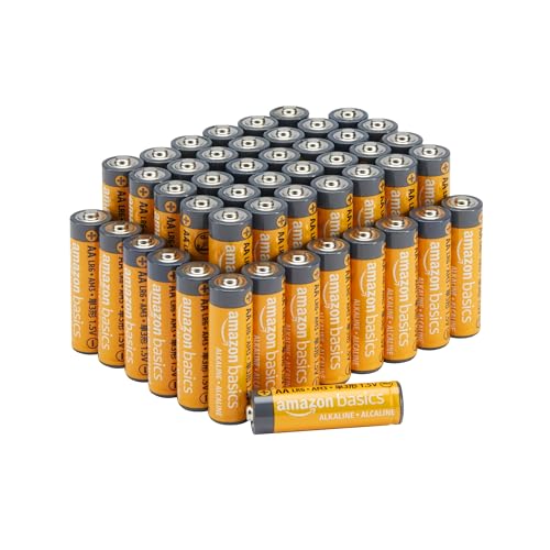 Amazon Basics 48-Pack AA Alkaline High-Performance Batteries, 1.5 Volt, 10-Year Shelf Life - 48 Count (Pack of 1)