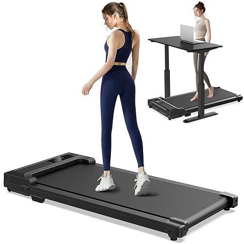 Kerolina Walking Pad Treadmill for Home - Under Desk Treadmills Mini Portable Walking Running Machine Slim Compact Motorized Electric Treadmill with Adjustable Speed Remote Camera - Black