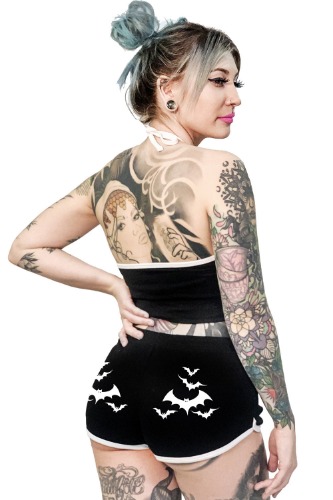 Halloween Bats Bootie Shorts | L