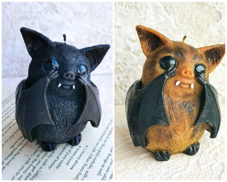 Bat candle - Witchcraft stuff - Spell work -  Forest witch gift - Bee wax - Bat lover - Altar totem - Table decor - Housewarming gift