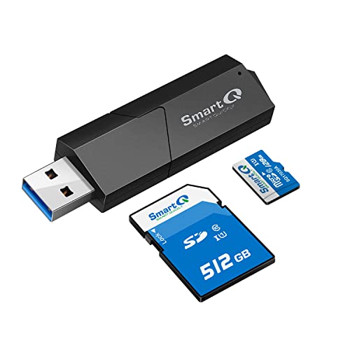 SmartQ C307 USB 3.0 Portable Card Reader for SD, SDHC, SDXC, MicroSD, MicroSDHC, MicroSDXC, with Advanced All-in-One Design - Single