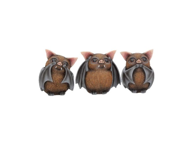 Nemesis Now B4473N9 Three Wise Bats 8.5cm Figurines, Brown