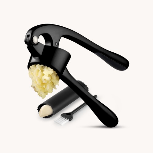 Large Garlic Press & Roller Set - Black