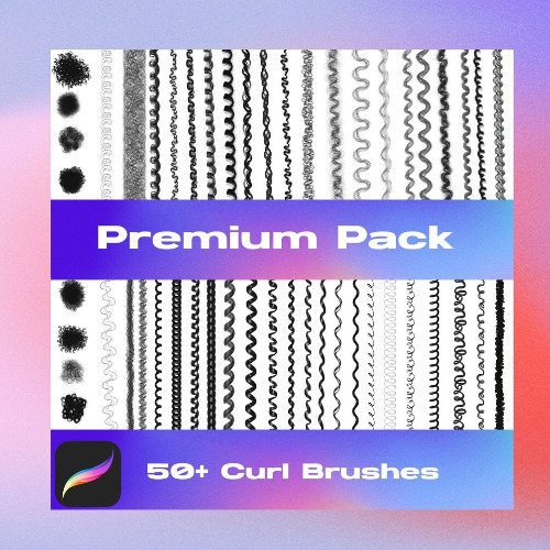 Vol 1 Dual Pack CSP, Photoshop & Fresco Premium Braid/Twist and Curl/Wave Brushes by Vegalia 