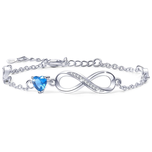 Infinity Armband för Damsmycken 925 Sterling Silver Armband dam Love Heart Armband Mamma presenter till mamma Kvinnor