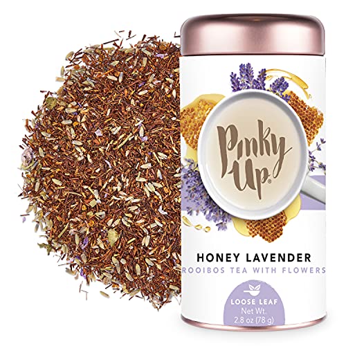 Pinky Up Honey Lavender Loose Leaf Tea, Rooibos Tea, Caffeine Free, 4 Ounce Tin, 25 Servings - Honey Lavander