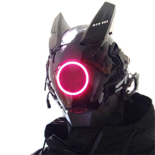 Ormakurda Cosplay Mask for Men Women, Futuristic Punk Techwear,Mask Cosplay Halloween Fit Party Music Festival Accessories - Red