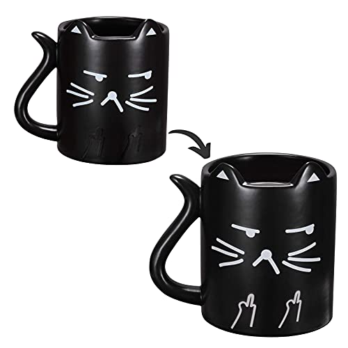 Onebttl Katzen tasse Lustige Tasse mit sprüchen I do what I want (Ich mache was ich will) Zaubertasse Kaffeebecher Kaffeetasse farbwechsel tasse Thermoeffekt Perfekte Geschenkoption NEKO