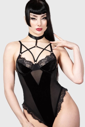 Sweet Misery Bondage Bodysuit | XL / Black / 95% Polyester 5% Elastane